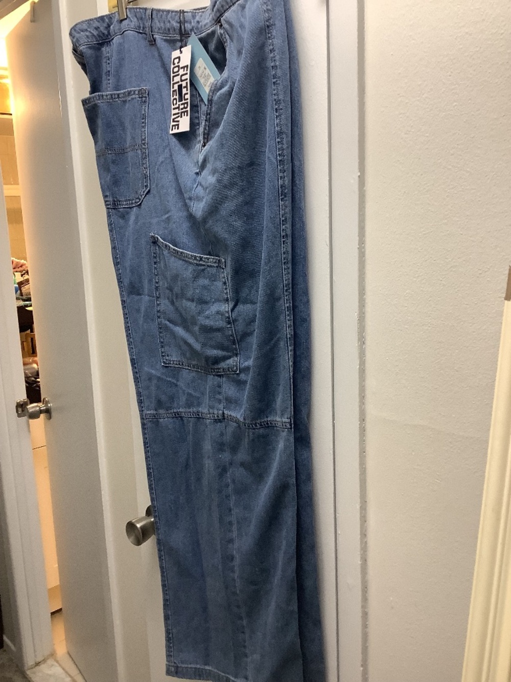 Multi pocket plus size Cargo pants blue jeans size 20 NEW